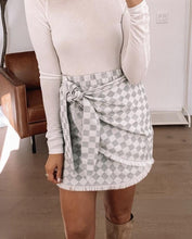 Load image into Gallery viewer, Judith March- Grey Check Mate Jacquard Skirt