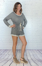 Load image into Gallery viewer, CORA FRENCH TERRY ROMPER - CHARCOAL